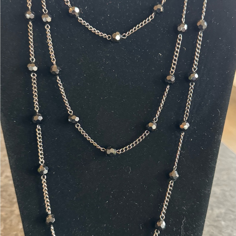 Park Lane Fashion-Able Black Beaded Necklace 60”